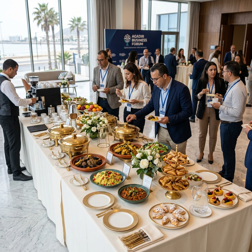 Présentation buffet traiteur moderne à Agadir